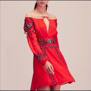 NWOT For Love And Lemons Red Nicola Mini Dress